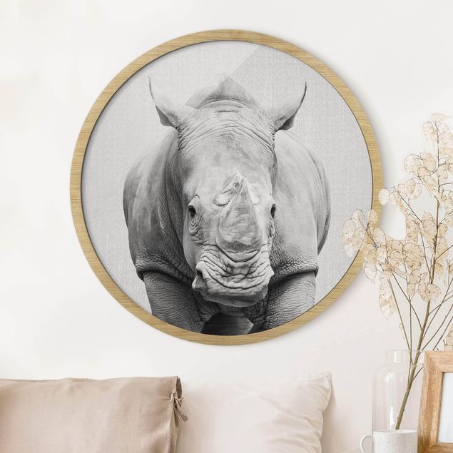 stampe animali Rinoceronte Nora Bianco e Nero
