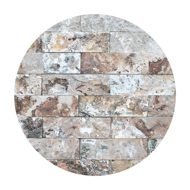 Tappeti crema Muro di pietra naturale di marmo