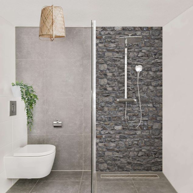 Rivestimenti per doccia alluminio dibond Parati effetto pietra naturale - Vecchio muro di pietra