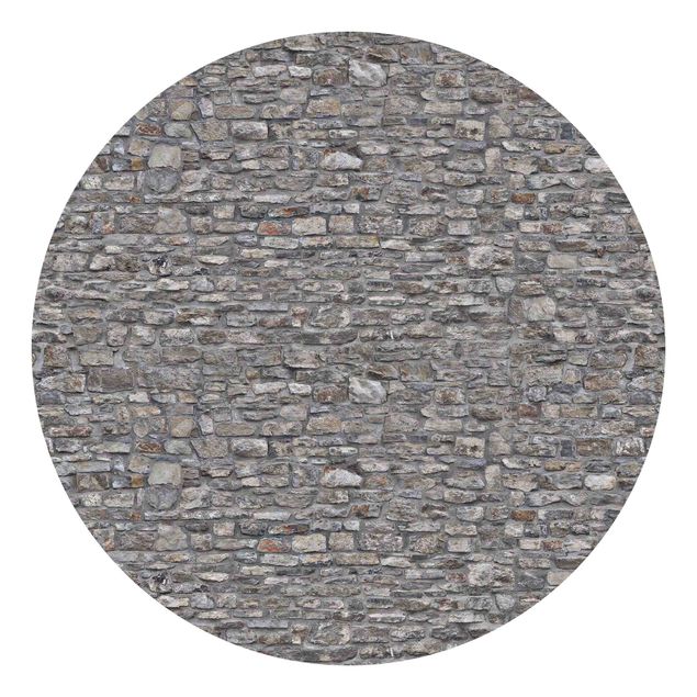 Carta da parati rotonda autoadesiva - in pietra naturale carta da parati vecchio muro di pietra