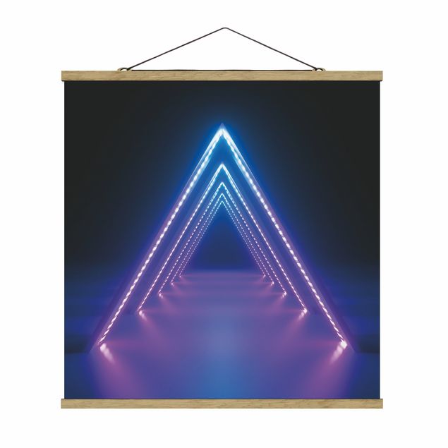 Foto su tessuto da parete con bastone - Triangolo al neon - Quadrato 1:1