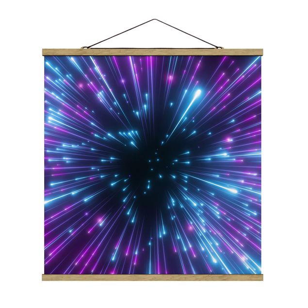 Foto su tessuto da parete con bastone - Fuochi d'artificio al neon - Quadrato 1:1