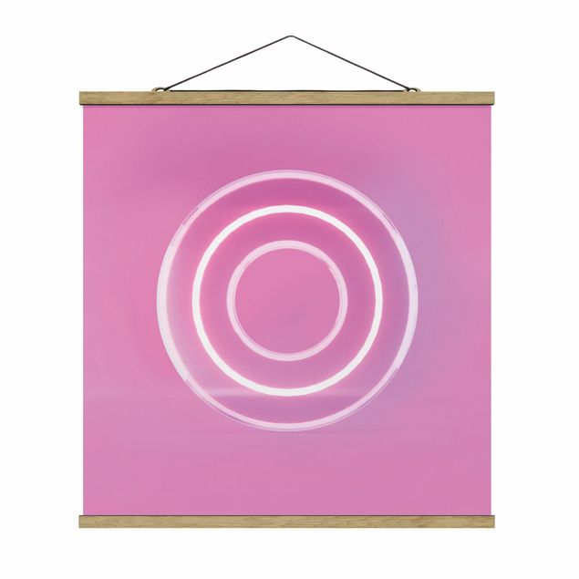 Foto su tessuto da parete con bastone - Simbolo del giocatore cerchio al neon - Quadrato 1:1