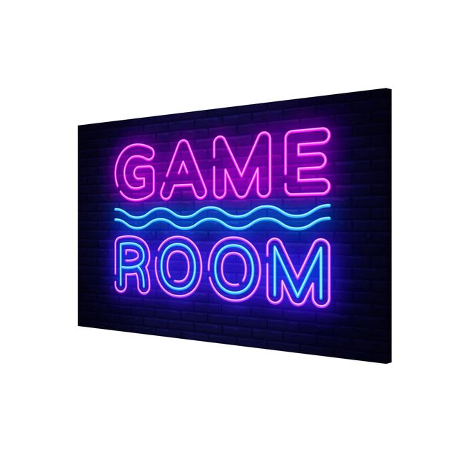 Lavagna magnetica - Scritta al neon Game Room - Orizzontale 3:2