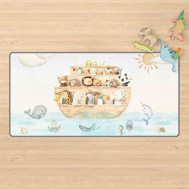 Tappeti bagno grandi Teneri cuccioli di animali sull'arca