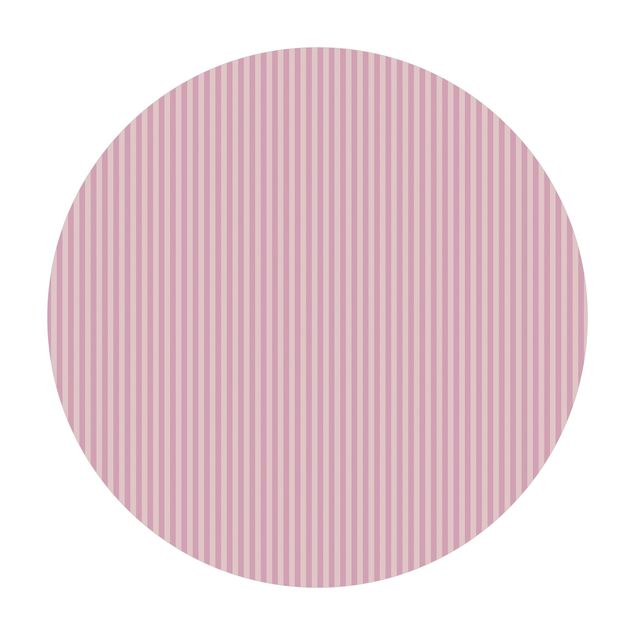 Tappeto in vinile rotondo - No.YK45 strisce rosa