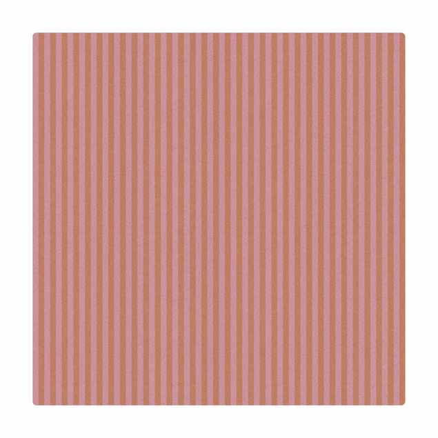 Tappetino di sughero - No.YK45 strisce rosa - Quadrato 1:1