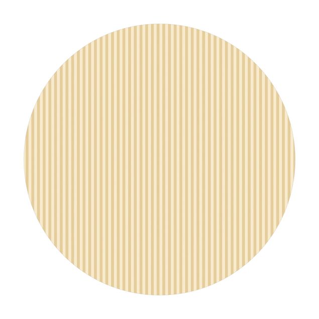 Tappeto in vinile rotondo - No.YK46 strisce gialle beige
