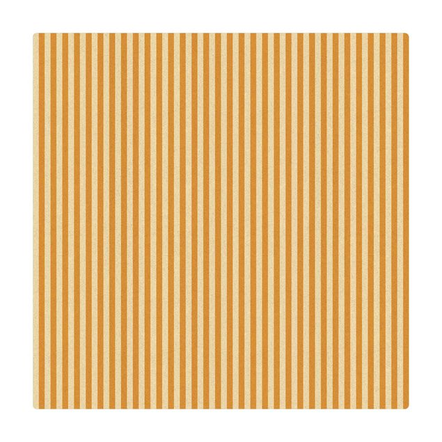 Tappetino di sughero - No.YK46 strisce gialle beige - Quadrato 1:1