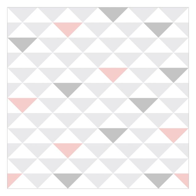 Carta da parati - no.YK65 Triangles Grey White Pink