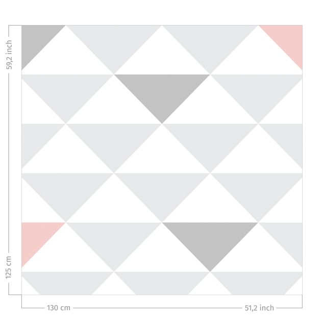 Tende oscuranti No.YK65 Triangoli grigi bianchi e rosa