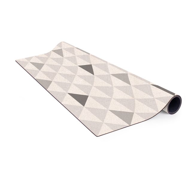 Tappetino di sughero - No.YK66 Triangoli grigi e bianchi - Quadrato 1:1