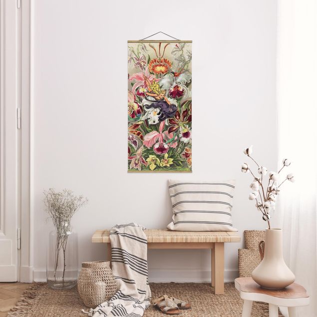 Foto su tessuto da parete con bastone - Ninfa con orchidee