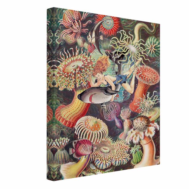 Riproduzione quadri su tela Ninfa con anemone di mare