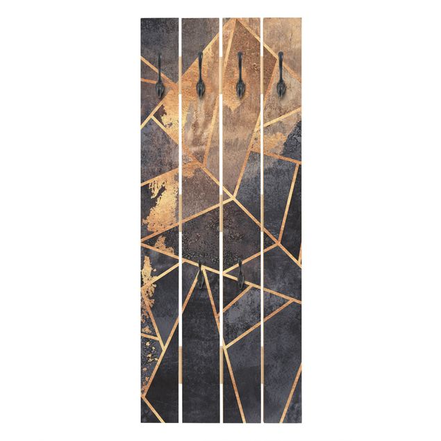 Appendiabiti in legno - Onice con oro