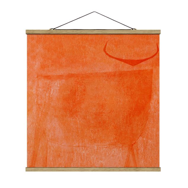 Foto su tessuto da parete con bastone - Toro arancione - Quadrato 1:1
