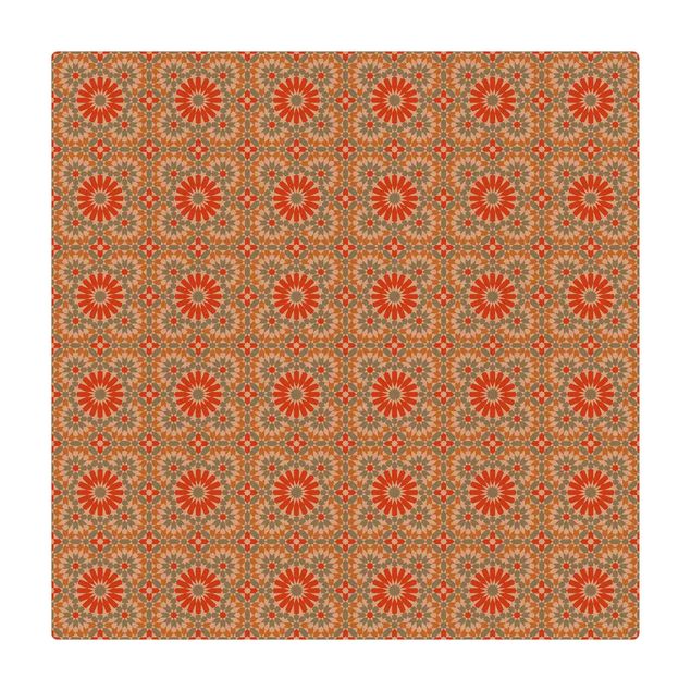 Tappetino di sughero - Trama orientale con mattonelle colorate - Quadrato 1:1