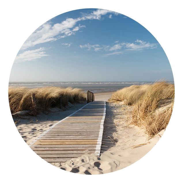 Carta da parati rotonda autoadesiva - spiaggia del Mar Baltico