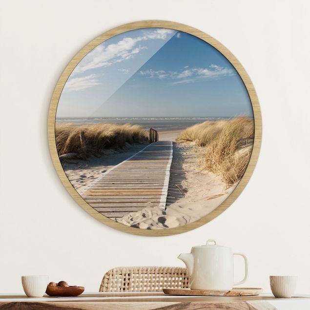 Poster con cornice rotonda Spiaggia del Mar Baltico
