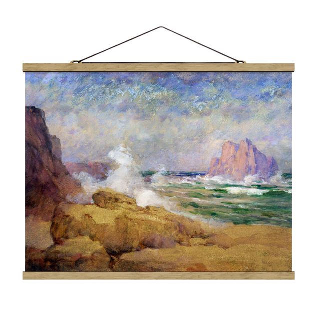Foto su tessuto da parete con bastone - Pittura di oceano nella baia - Orizzontale 4:3