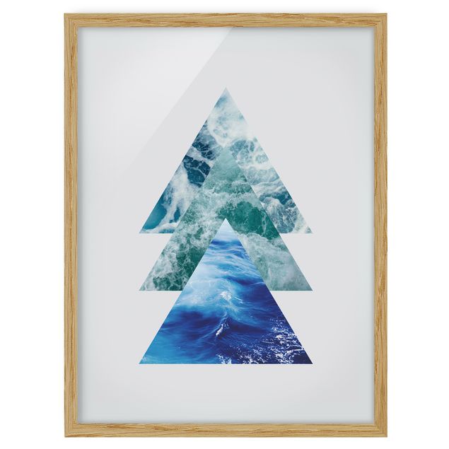 Poster con cornice - Oceano e triangoli