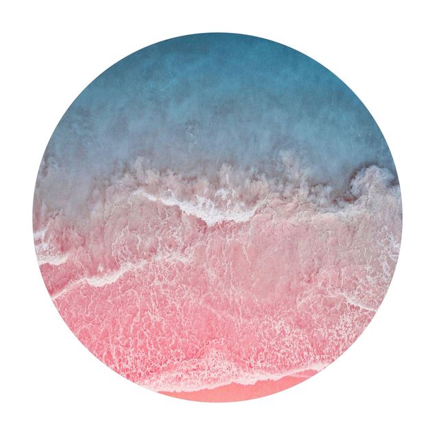 Tappeto in vinile rotondo - Oceano in rosa