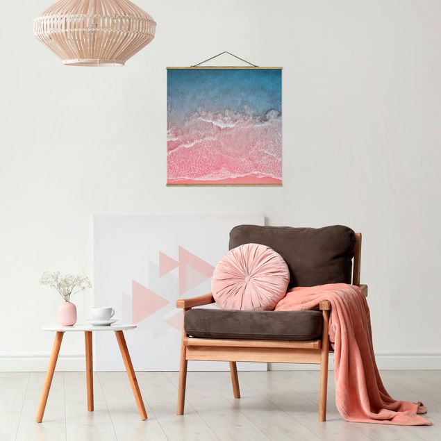 Foto su tessuto da parete con bastone - Oceano in rosa - Quadrato 1:1