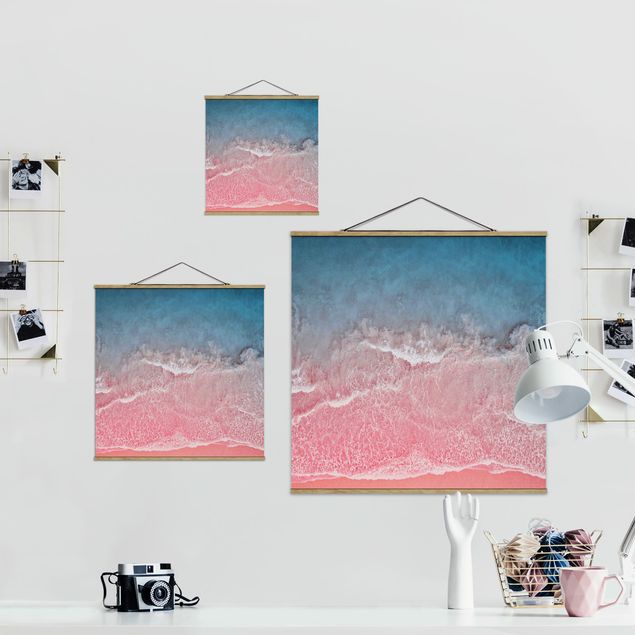Foto su tessuto da parete con bastone - Oceano in rosa - Quadrato 1:1