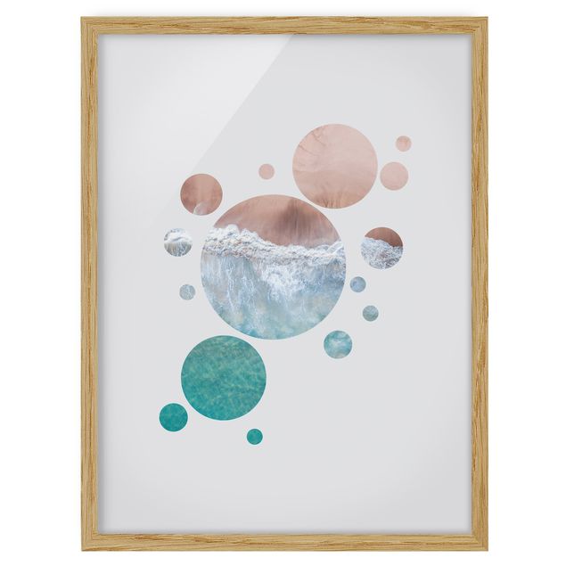Poster con cornice - Oceani in un cerchio II