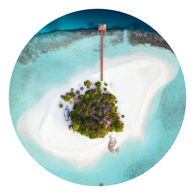 Carte da parati rotonde - Oceano paradisiaco alle Maldive