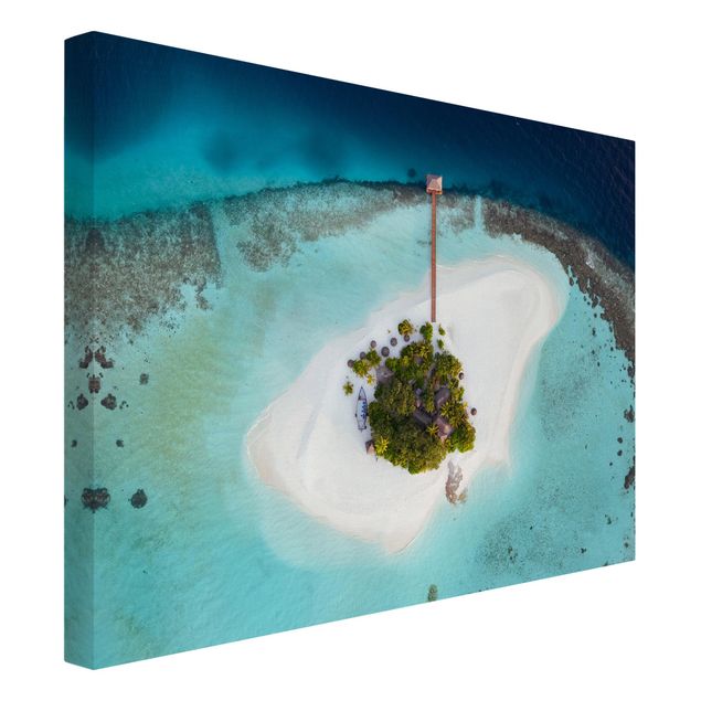 Quadri moderni per soggiorno Paradiso oceanico alle Maldive