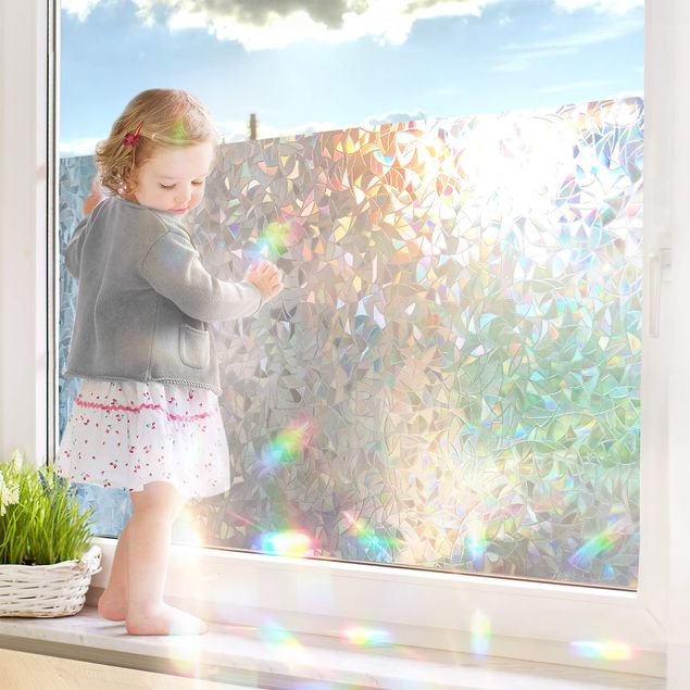 adesivo satinato per vetri Pellicola adesiva per finestre effetto arcobaleno 3D con adesione statica