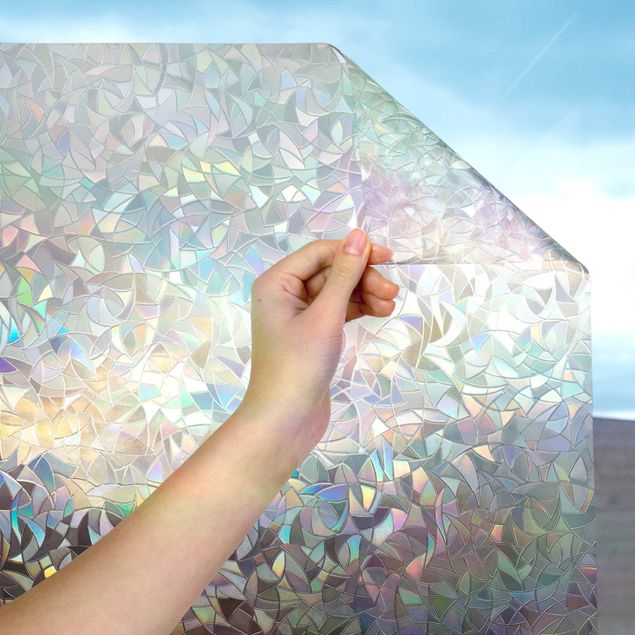 Pellicola adesiva per finestre effetto arcobaleno 3D con adesione statica