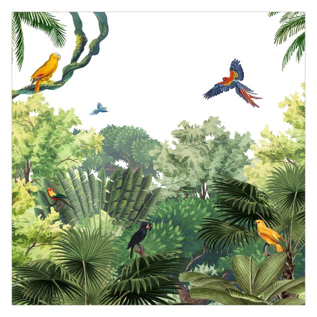 Carta da parati - Parata di pappagalli nella giungla