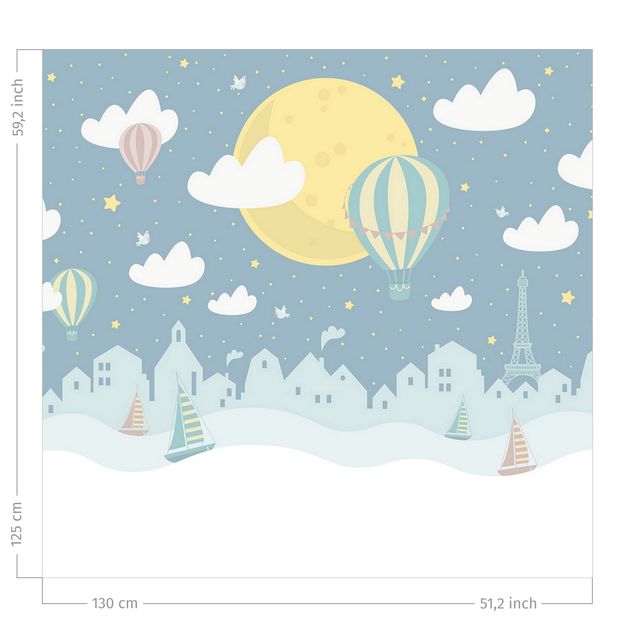 Tende termico Parigi con stelle e mongolfiere