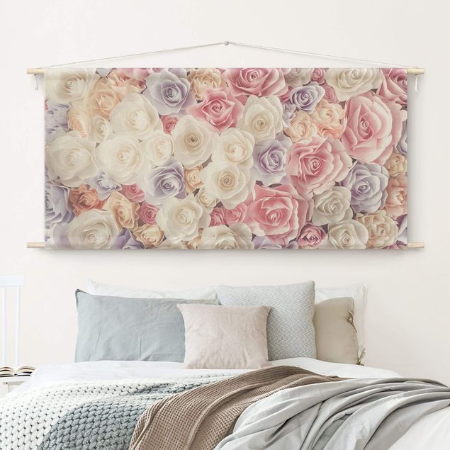 Arazzi da parete moderno Rose artistiche in pastello