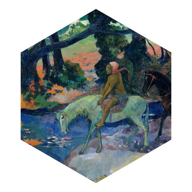 Carta da parati esagonale adesiva con disegni - Paul Gauguin - La fuga