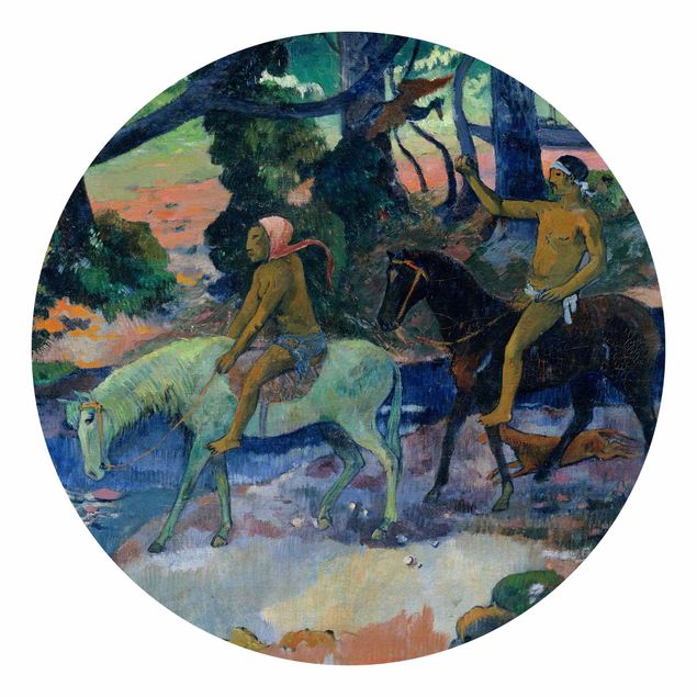 Carta da parati rotonda autoadesiva - Paul Gauguin - The Flight