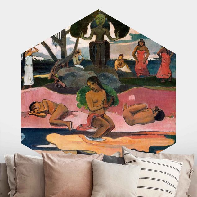 Carta da parati esagonale Paul Gauguin - Il giorno degli dei (Mahana No Atua)
