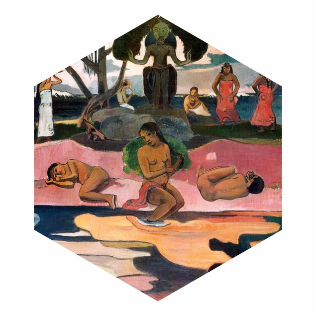 Carta da parati esagonale adesiva con disegni - Paul Gauguin - Giorno di dio