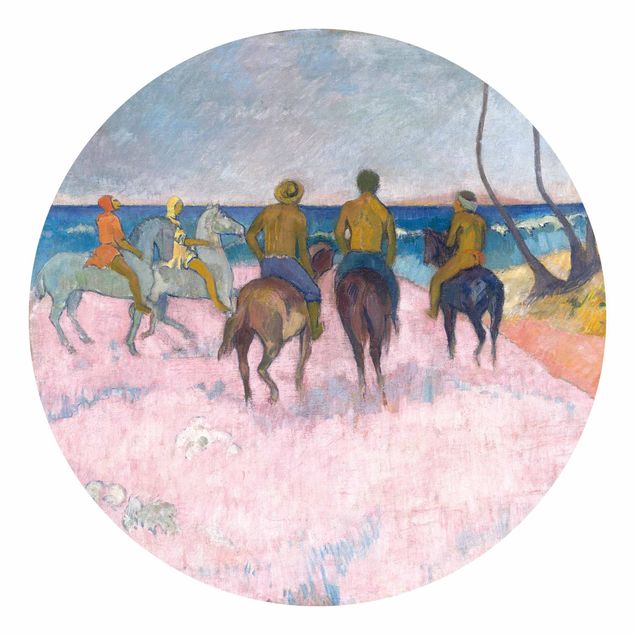 Carta da parati rotonda autoadesiva - Paul Gauguin - Pilota in spiaggia
