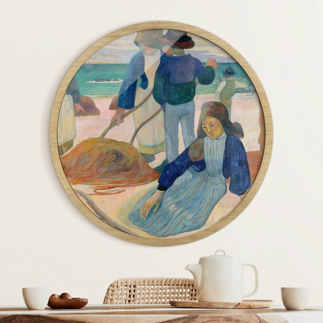 Poster con cornice rotonda Paul Gauguin - I raccoglitori di kelp (Ii)