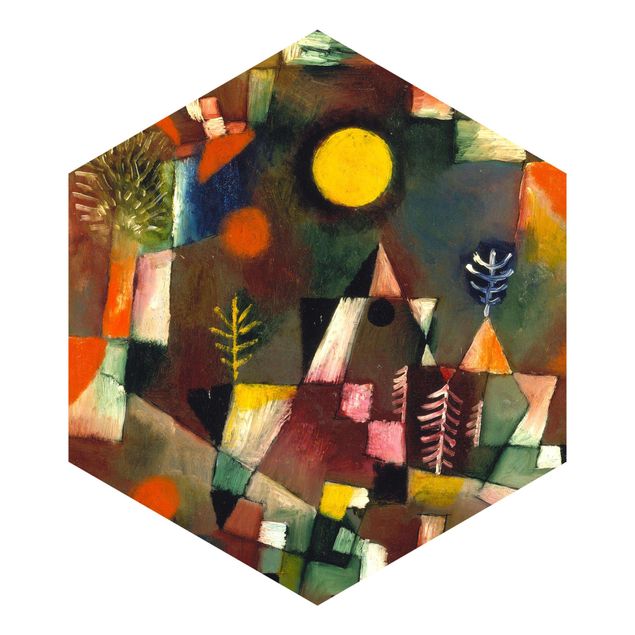 Carta da parati esagonale adesiva con disegni - Paul Klee - La luna piena
