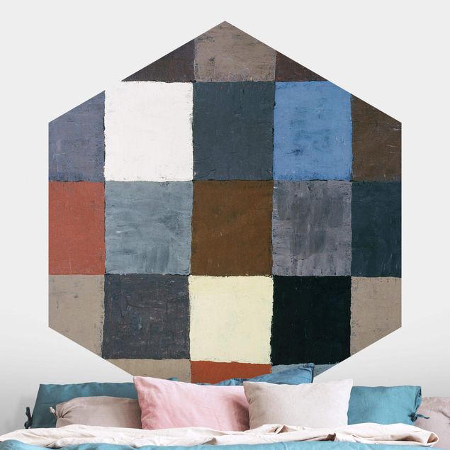 Tapete abstrakte Optik Paul Klee - Carta dei colori (su grigio)