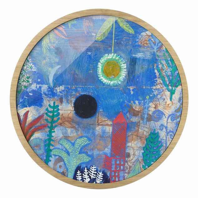 Quadro rotondo incorniciato - Paul Klee - Paesaggio sommerso