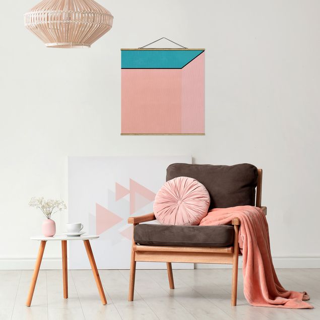 Foto su tessuto da parete con bastone - Profondità color pesca - Quadrato 1:1
