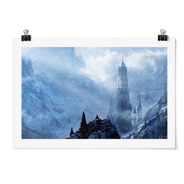 Poster riproduzione - Fantastico castello nella neve