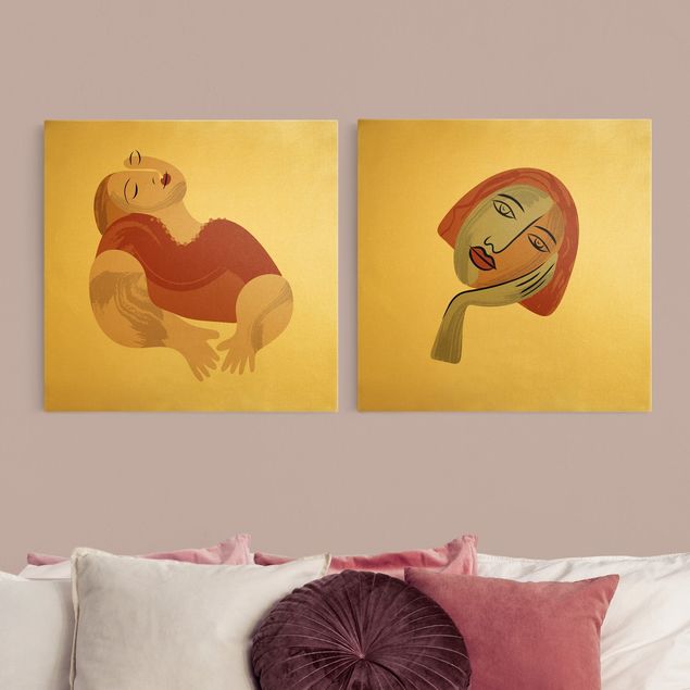 Quadri moderni per soggiorno Interpretazione di Picasso - Dormiente