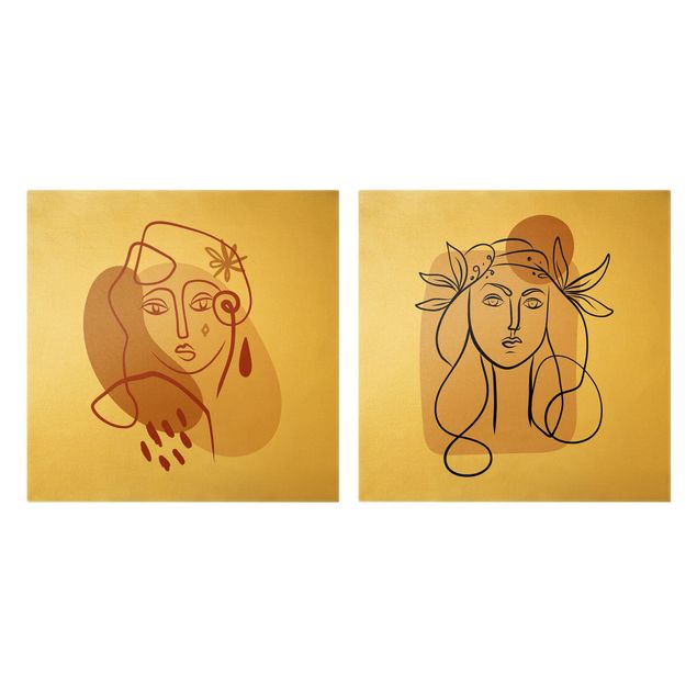 Quadri su tela Interpretazione di Picasso - Due muse