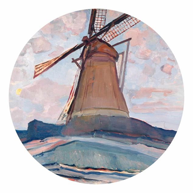 Carta da parati rotonda autoadesiva - Piet Mondrian - Windmill